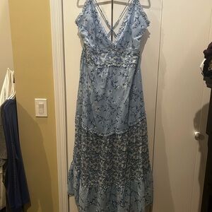 ARULA Light Blue Floral Maxi Dress